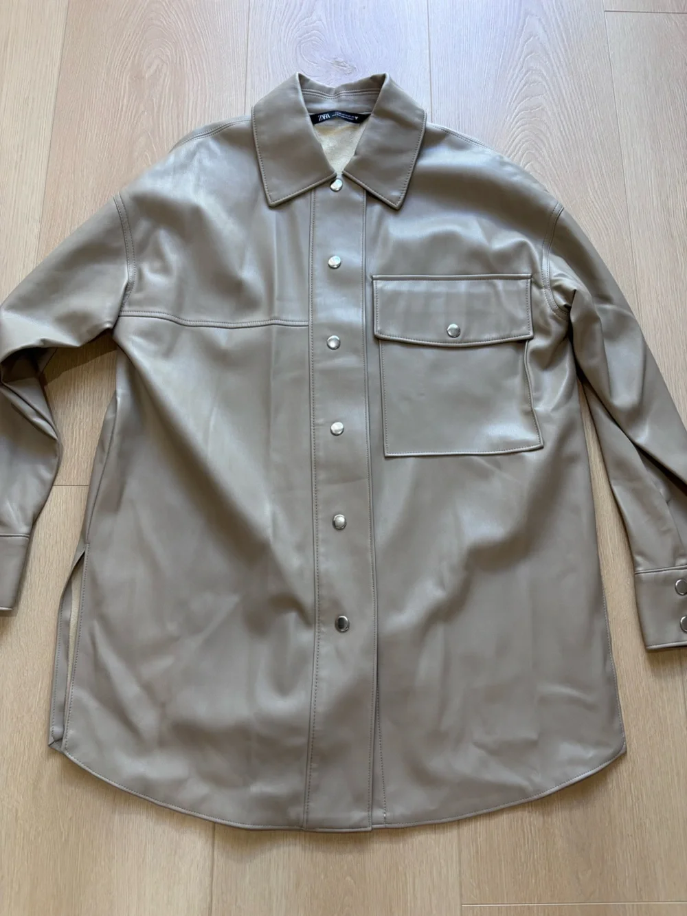 Zara Cream Faux Leather‎ Jacket